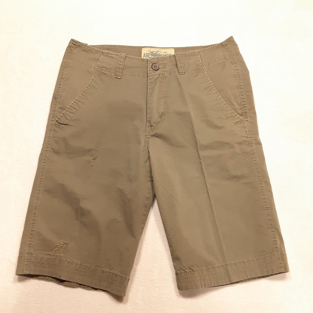 Abercrombie & Fitch Mens Vintage Chino Shorts 31 Olive Green 11" Inseam